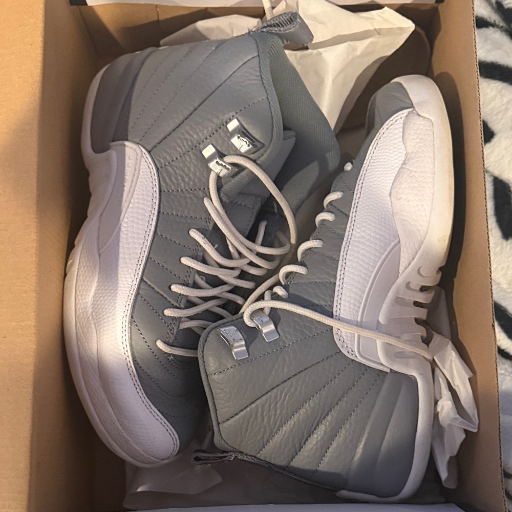 Jordan Gray and White High-Top Sneakers
